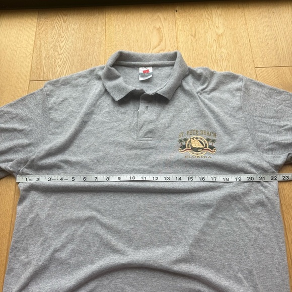 HANES Grey Polo Shirt St Pete beach Florida - Picture 6 of 12